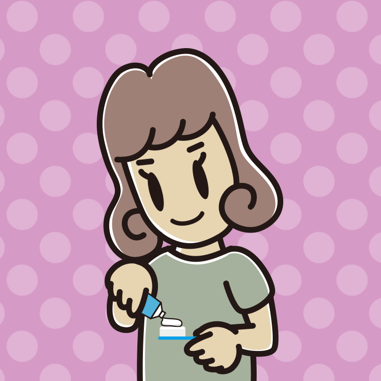 歯磨き粉をつける女子大学生のイラスト【色、背景あり】PNG