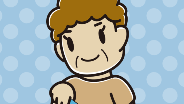 歯磨き粉をつけるおばさんのイラスト【色、背景あり】PNG