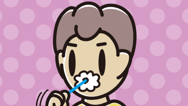 歯を磨く男子中学生のイラスト【色、背景あり】PNG