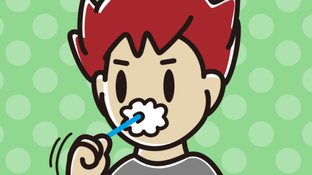 歯を磨く男子大学生のイラスト【色、背景あり】PNG