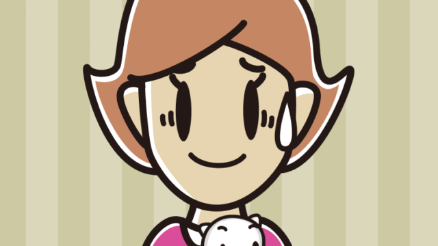 猫を抱いて苦笑いする女性のイラスト【色、背景あり】PNG