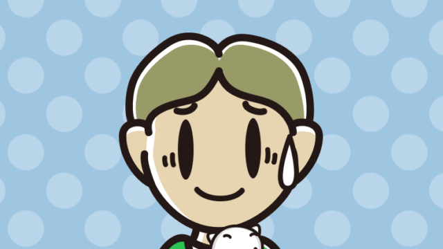 猫を抱いて苦笑いする小学生男子のイラスト【色、背景あり】PNG