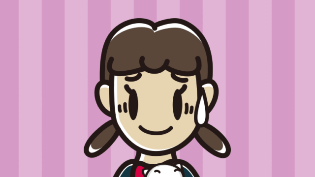 猫を抱いて苦笑いする女子中学生のイラスト【色、背景あり】PNG