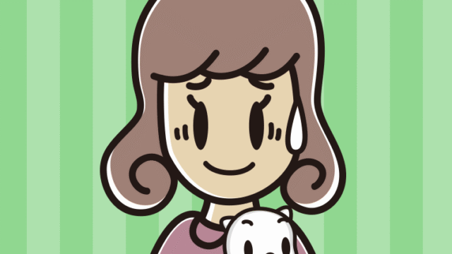 猫を抱いて苦笑いする女子大学生のイラスト【色、背景あり】PNG