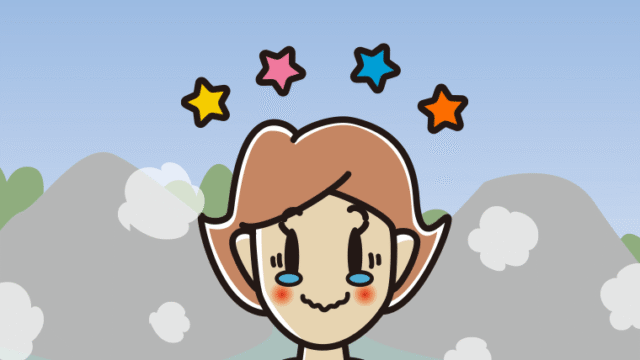 温泉でジーンとする女性のイラスト【色、背景あり】PNG