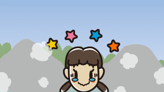 温泉でジーンとする女子中学生のイラスト【色、背景あり】PNG