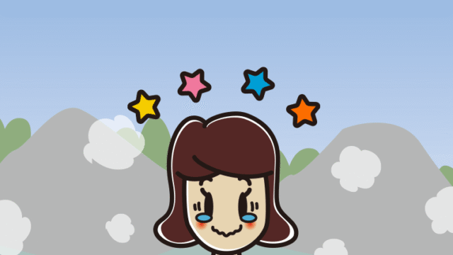 温泉でジーンとする女子高校生のイラスト【色、背景あり】PNG