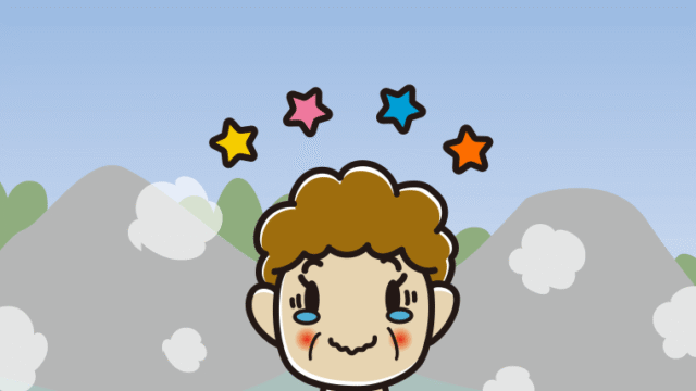 温泉でジーンとするおばさんのイラスト【色、背景あり】PNG