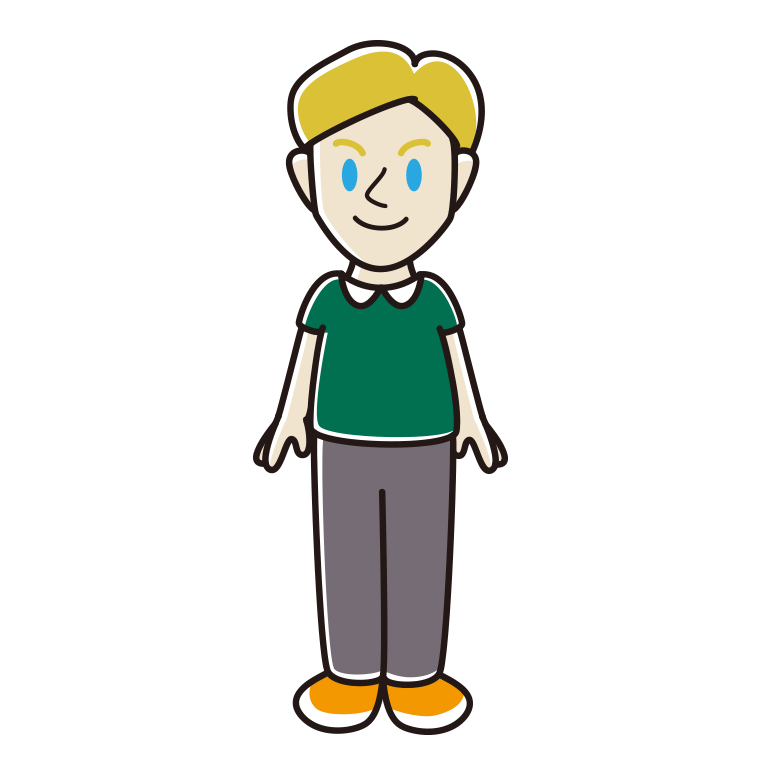 外国人男性のイラスト【色あり、背景なし】透過PNG