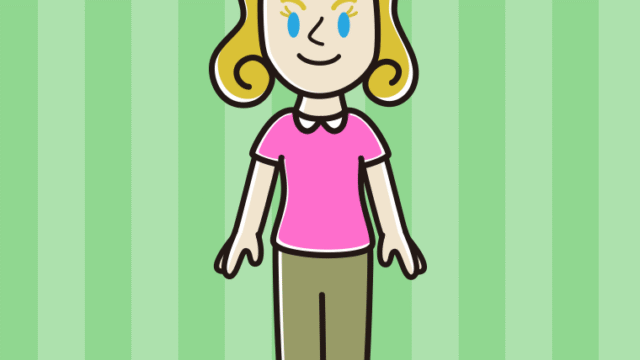 外国人女性のイラスト【色、背景あり】PNG