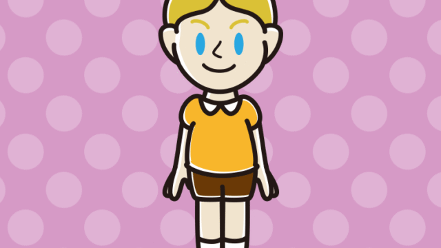 外国人の男の子のイラスト【色、背景あり】PNG