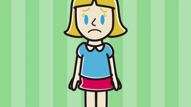 困る外国人の女の子のイラスト【色、背景あり】PNG