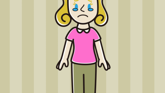 泣く外国人女性のイラスト【色、背景あり】PNG