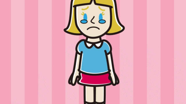 泣く外国人の女の子のイラスト【色、背景あり】PNG