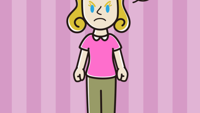 怒る外国人女性のイラスト【色、背景あり】PNG