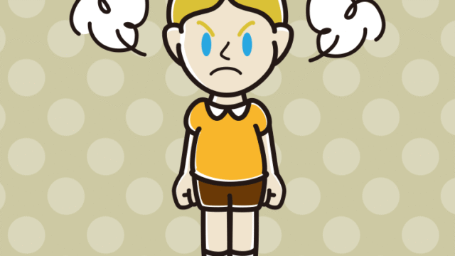 怒る外国人の男の子のイラスト【色、背景あり】PNG