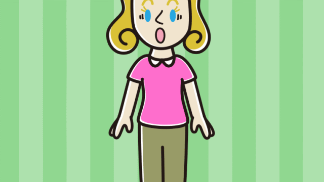 驚く外国人女性のイラスト【色、背景あり】PNG