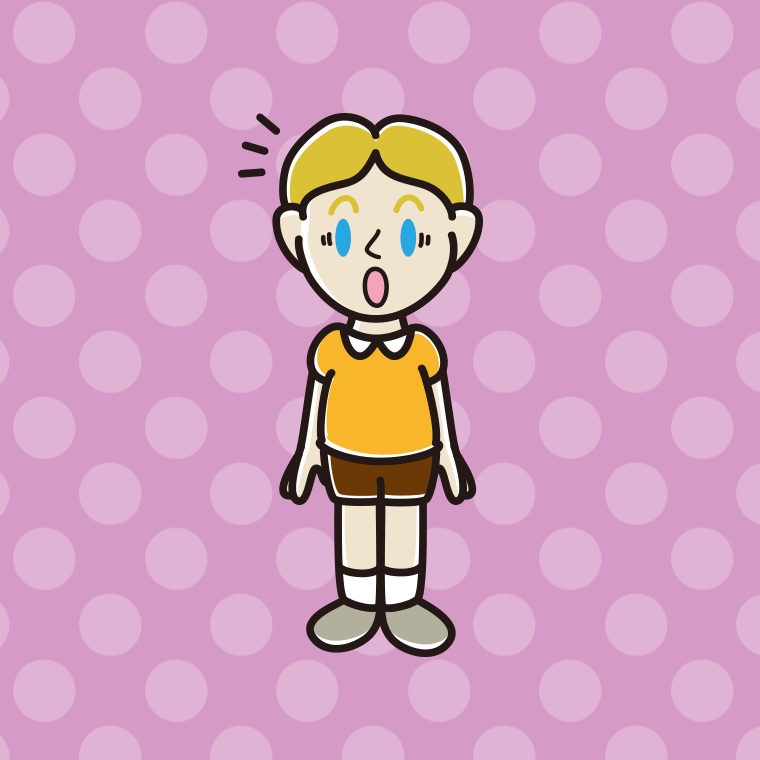 驚く外国人の男の子のイラスト【色、背景あり】PNG