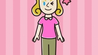 ウインクする外国人女性のイラスト【色、背景あり】PNG