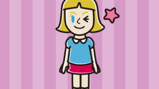 ウインクする外国人の女の子のイラスト【色、背景あり】PNG