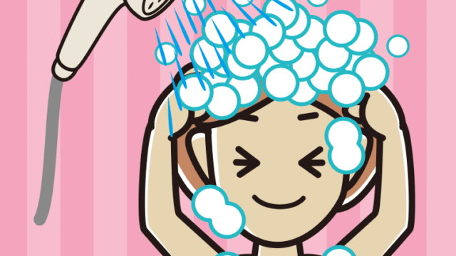 シャワーを浴びる女性のイラスト【色、背景あり】PNG