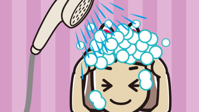 シャワーを浴びる小学生女子のイラスト【色、背景あり】PNG