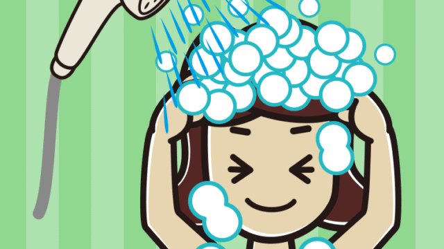 シャワーを浴びる女子高校生のイラスト【色、背景あり】PNG