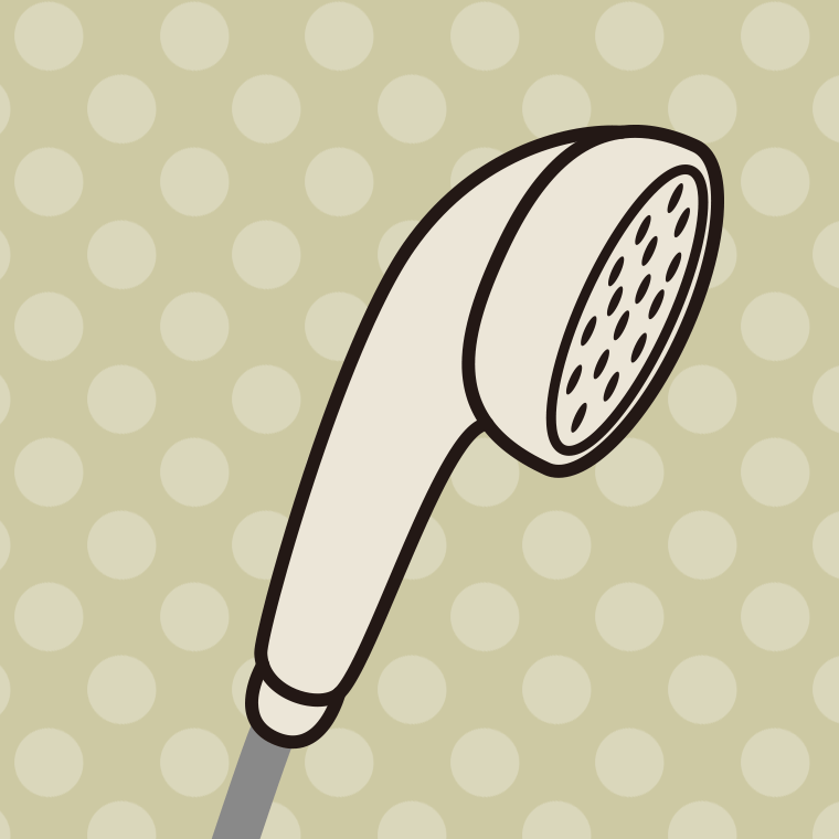 シャワーヘッドのイラスト【色、背景あり】PNG