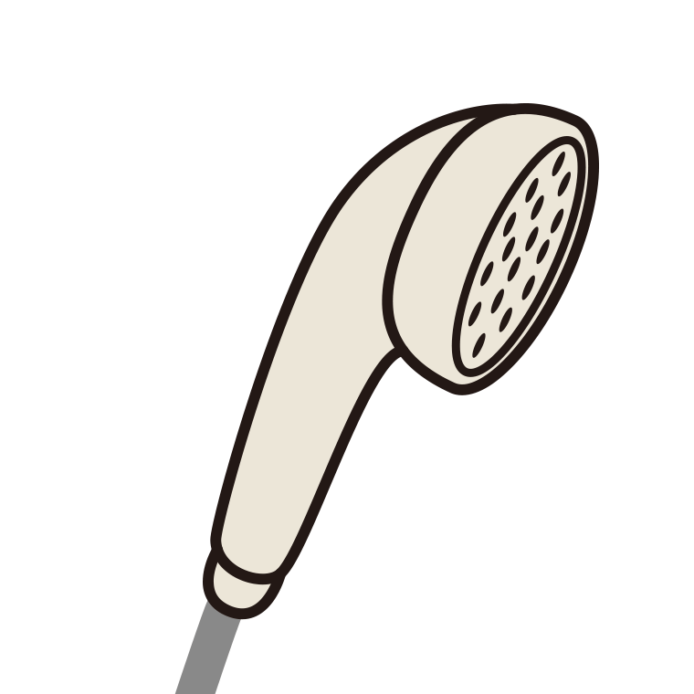 シャワーヘッドのイラスト【色あり、背景なし】透過PNG