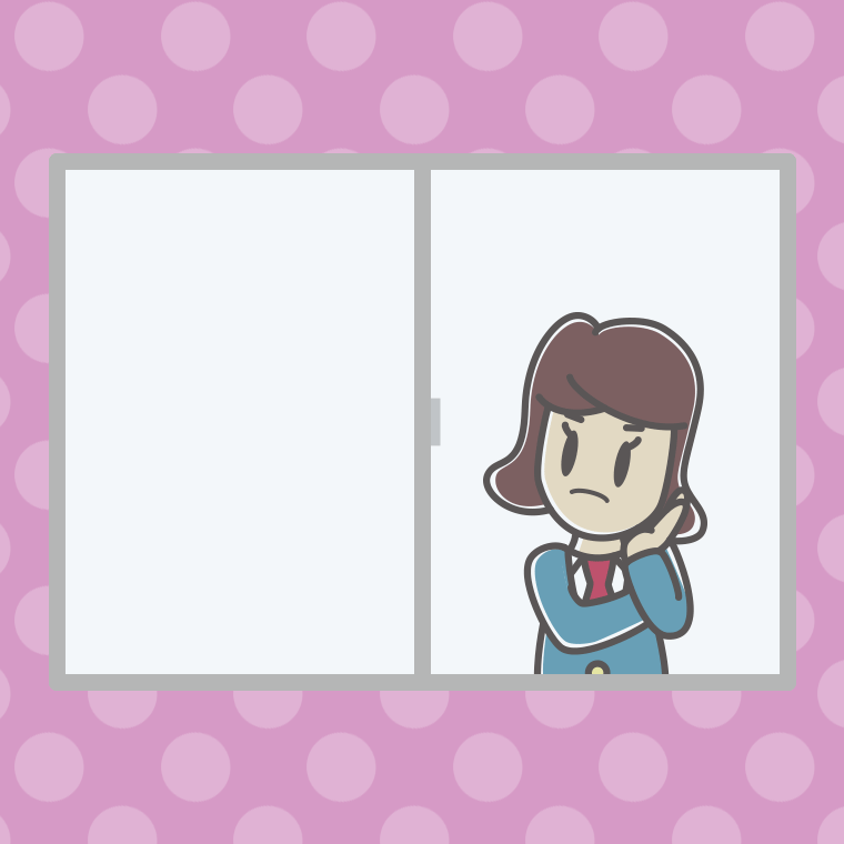 窓で考える女子高校生のイラスト【色、背景あり】PNG