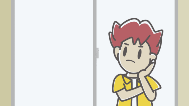 窓で考える男子大学生のイラスト【色、背景あり】PNG