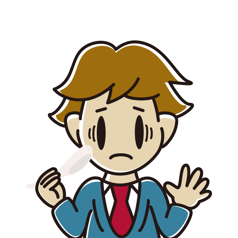 レンゲで困る男子高校生のイラスト【色あり、背景なし】透過PNG