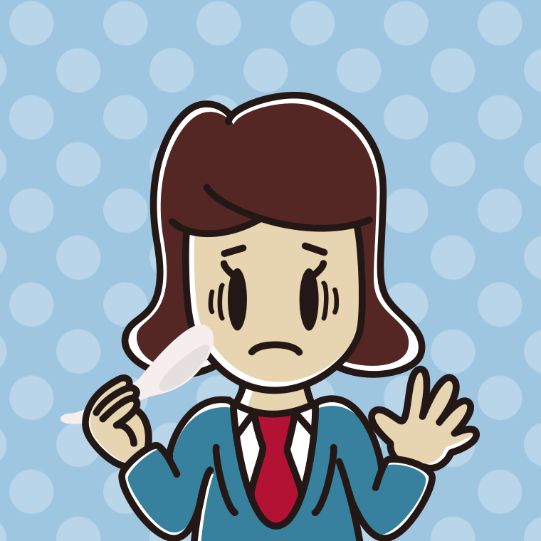 レンゲで困る女子高校生のイラスト【色、背景あり】PNG