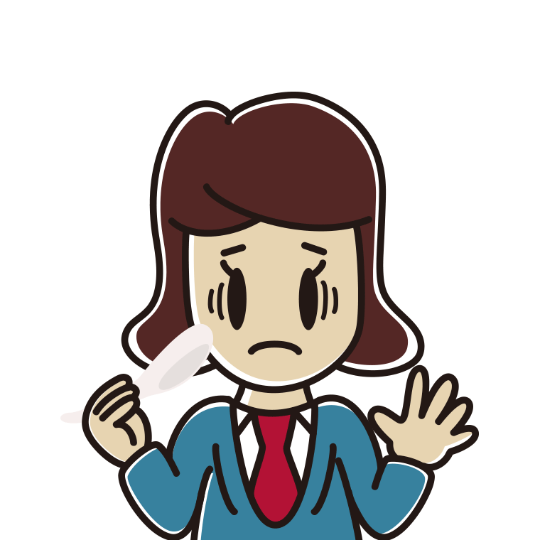 レンゲで困る女子高校生のイラスト【色あり、背景なし】透過PNG