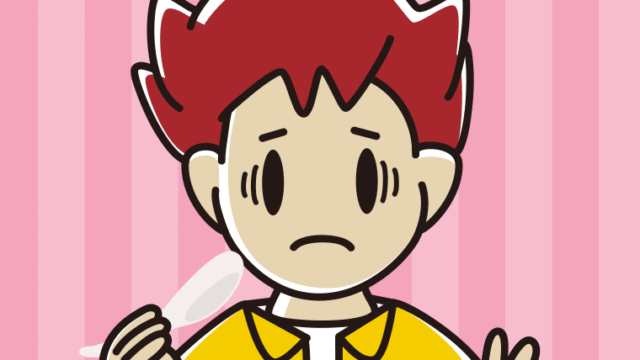 レンゲで困る男子大学生のイラスト【色、背景あり】PNG