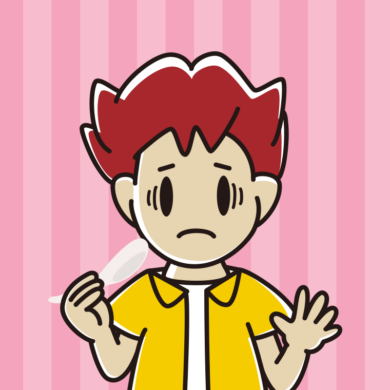 レンゲで困る男子大学生のイラスト【色、背景あり】PNG