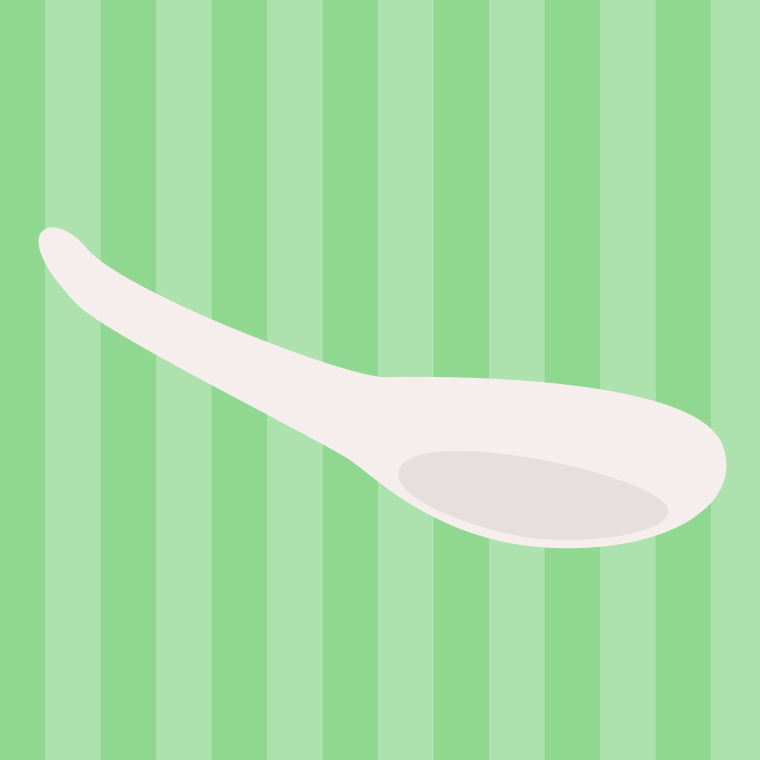 レンゲ（スプーン）のイラスト【色、背景あり】PNG