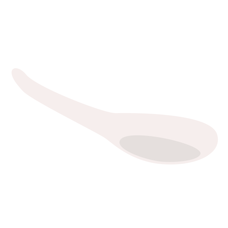 レンゲ（スプーン）のイラスト【色あり、背景なし】透過PNG