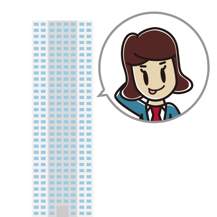 タワーマンションでテヘヘな女子高校生のイラスト【色あり、背景なし】透過PNG