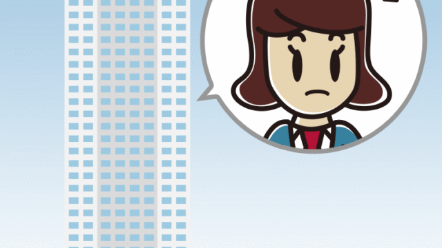 タワーマンションで何かに気付く女子高校生のイラスト【色あり、背景なし】透過PNG