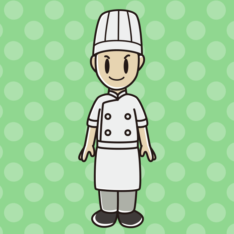 男性料理人のイラスト【色、背景あり】PNG