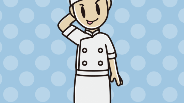 テヘヘな男性料理人のイラスト【色、背景あり】PNG