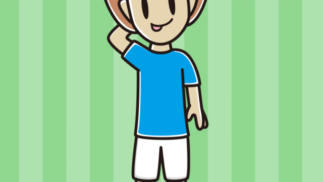 テヘヘなサッカーのユニフォーム姿の女性のイラスト【色、背景あり】PNG