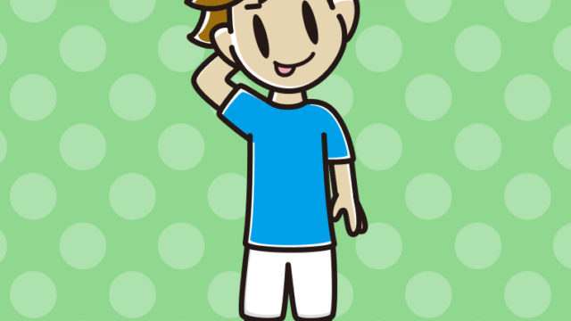 テヘヘなサッカーのユニフォーム姿の男子高校生のイラスト【色、背景あり】PNG