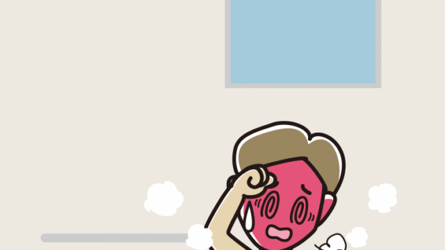 お風呂でのぼせる男性のイラスト【色、背景あり】PNG