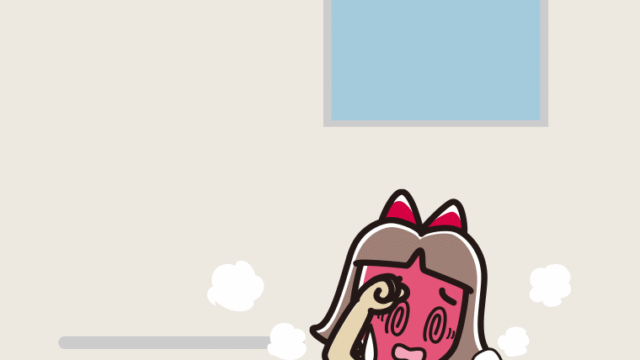 お風呂でのぼせる小学生女子のイラスト【色、背景あり】PNG