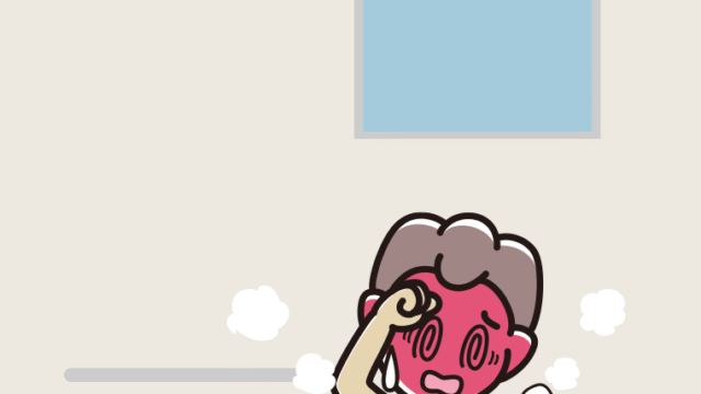 お風呂でのぼせる男子中学生のイラスト【色、背景あり】PNG