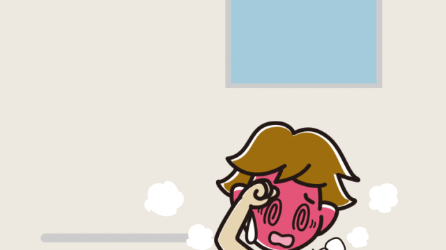 お風呂でのぼせる男子高校生のイラスト【色、背景あり】PNG