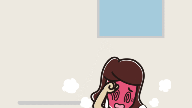 お風呂でのぼせる女子高校生のイラスト【色、背景あり】PNG