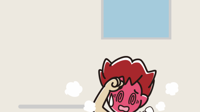 お風呂でのぼせる男子大学生のイラスト【色、背景あり】PNG